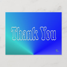 アクアブルーありがとう空白の- ポストカード