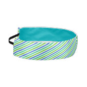 アクアブルーとグリーンのヘッドバストライプのンド アスレチックヘッドバンド (左)