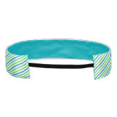 アクアブルーとグリーンのヘッドバストライプのンド アスレチックヘッドバンド (裏面)