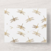 アクアブルーとゴールドの花柄ウェディング オールインワン招待状 (裏面)