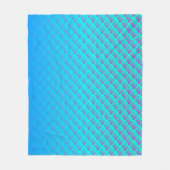 アクアブルーとパープルのマーメイド柄 フリースブランケット (正面)