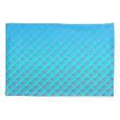 アクアブルーとパープルのマーメイド柄 枕カバー (裏面)