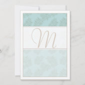 アクアブルーとブラウンの葉結婚式招待状 招待状 (裏面)