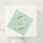 アクアブルーとブラウンサンキューメッセージカード フェイバータグ (インサイチュ)