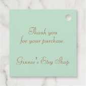 アクアブルーとブラウンサンキューメッセージカード フェイバータグ (裏面)