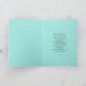 アクアブルーとブラックのストライプが入った写真付きサンクスカード サンキューカード (内部)