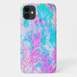 アクアブルーとホットピンクの紫陽花の風景 iPhone 11 ケース