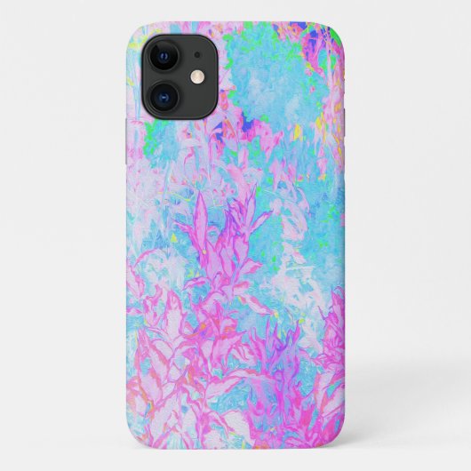 アクアブルーとホットピンクの紫陽花の風景 Case-Mate iPhoneケース (裏面)