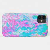 アクアブルーとホットピンクの紫陽花の風景 Case-Mate iPhoneケース (裏面(横))