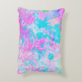 アクアブルーとホットピンクアジサイの風景 アクセントクッション (裏面(縦))