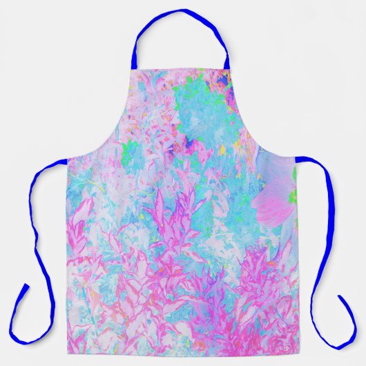 アクアブルーとホットピンクアジサイの風景 エプロン (正面)