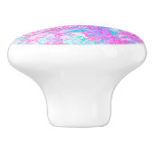 アクアブルーとホットピンクアジサイの風景 セラミックノブ (側面)