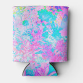 アクアブルーとホットピンクアジサイの風景 缶クーラー (正面)