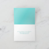 アクアブルーとホワイトのグリッター ハート ありがとうカード サンキューカード (内部)