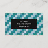 アクアブルーとホワイトのストライプ 名刺 (裏面)
