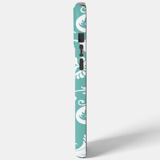 アクアブルーとホワイトダパーソナライズされたマスクiPhone Case-Mate iPhoneケース (裏面 / 左)