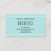 アクアブルーとホワイトモノグラムモダン幾何学模様 名刺 (裏面)