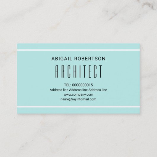 アクアブルーとホワイトモノグラムモダン幾何学模様 名刺 (裏面)