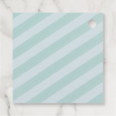 アクアブルーと金ゴールドの最初の誕生日パーティー フェイバータグ (裏面)