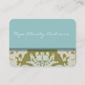 アクアブルーと金ゴールドダマスクフローラ- 名刺 (裏面)