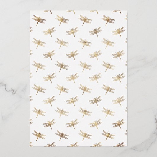 アクアブルーと金ゴールドフローラ結婚ズ 箔招待状 (裏面)