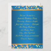 アクアブルーと金ゴールドSweet sixteenパーティー 招待状 (裏面)