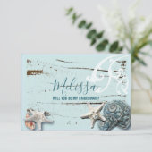 アクアブルーのシーセルは私の花嫁のメイドになるかな 招待状 (スタンド正面)