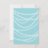 アクアブルーのスタイリッシュでスパーキングなライトがクラス感のあるウェディング 招待状 (裏面)