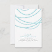 アクアブルーのスタイリッシュでスパーキングなライトが印象的なクラシックなウェディング 招待状 (正面)