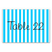 アクアブルーのストライプ テーブルナンバー (裏面)