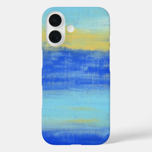 アクアブルーのターコイズネイビー抽象画 Case-Mate iPhoneケース (裏面)