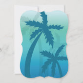 アクアブルーのトロピカルパームツリーウェディング 招待状 (裏面)