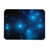 アクアブルーのプレアデス星団の写真 マグネット (横)