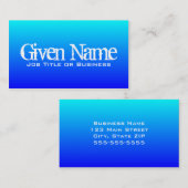 アクアブルーのプロフィールカード 名刺 (正面/裏面)