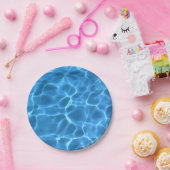 アクアブルーのプール水の写真 ペーパープレート (パーティー)