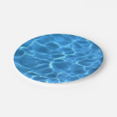 アクアブルーのプール水の写真 ペーパープレート (アングル)