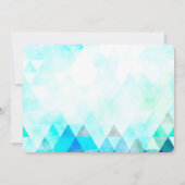 アクアブルーの三角水彩ベビーシャワー 招待状 (裏面)