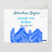 アクアブルーの冒険が始まる!1歳の誕生日山 ポストカード (裏面)