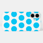 アクアブルーの大きめのドット Case-Mate iPhoneケース (裏面 (横))