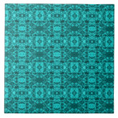 アクアブルーの水は幾何学的抽象芸術アート タイル (正面)