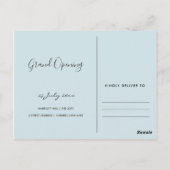 アクアブルーの水彩筆致オープニングセレモニー ポストカード (裏面)