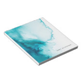 アクアブルーの水彩背景 ノートパッド (アングル)
