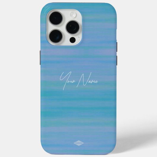 アクアブルーの水彩調のデザインの携帯電話ケース Case-Mate iPhoneケース (裏面)
