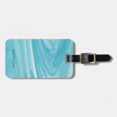 アクアブルーの水色の旋回パターン ラゲッジタグ (正面横)