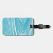 アクアブルーの水色の旋回パターン ラゲッジタグ (裏面横)