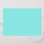 アクアブルーの海/ビーチの海岸　ゴールドで特別な日をおさえて 箔招待状 (裏面)