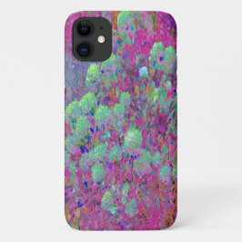アクアブルーの紫陽花のマゼンタガーデン iPhone 11 ケース