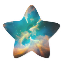 アクアブルーの輝く星雲の写真
