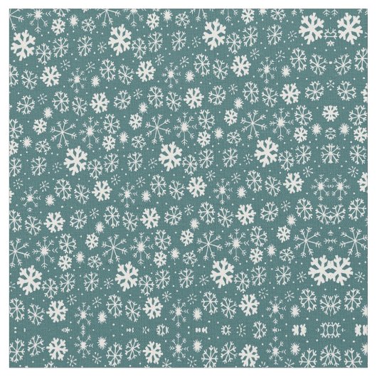 アクアブルーの雪片吹雪 ファブリック (クローズアップ)