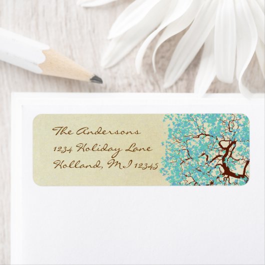アクアブルーアクアツリー差出人住所 ラベル (インサイチュ)